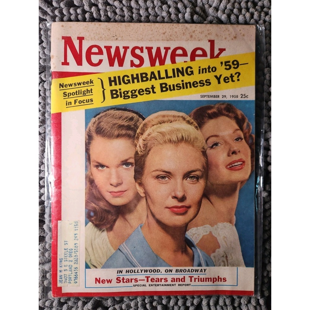New Stars on Broadway ~ Newsweek September 29, 1958 ~ Hollywood,‎ Theater & TV